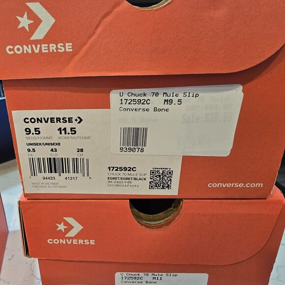 Converse Chuck 70 Mule Beige White Mens Slip On Casual Shoes 172592C SIZE 9.5 - Picture 8 of 12